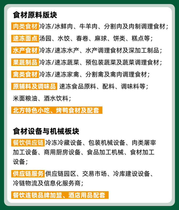 京津冀食材电商节展品范围图