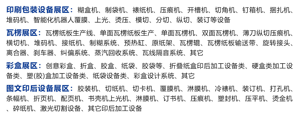 宁波瓦楞彩盒印刷包装展展品范围图