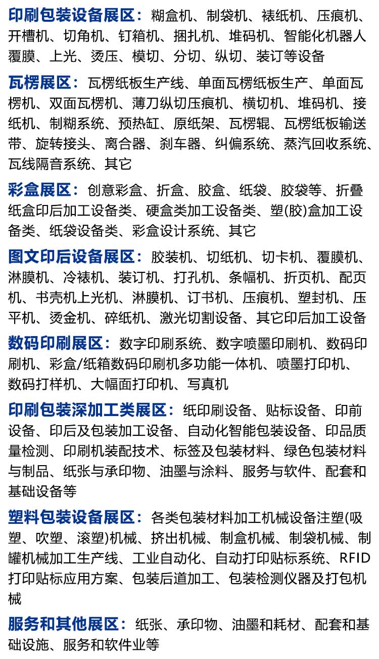 宁波瓦楞彩盒印刷包装展展品范围图