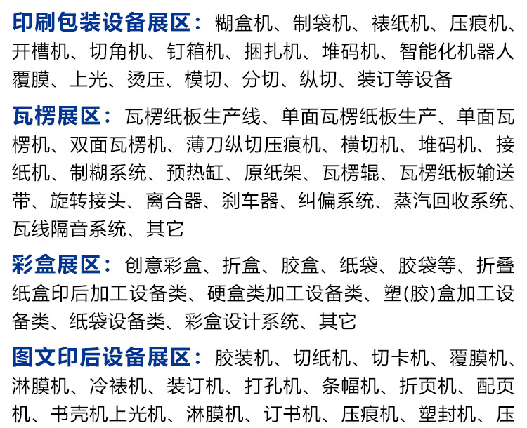 宁波瓦楞彩盒印刷包装展展品范围图