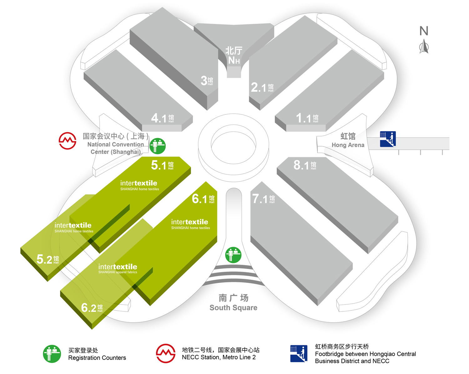 上海国际家纺展​展馆分布图