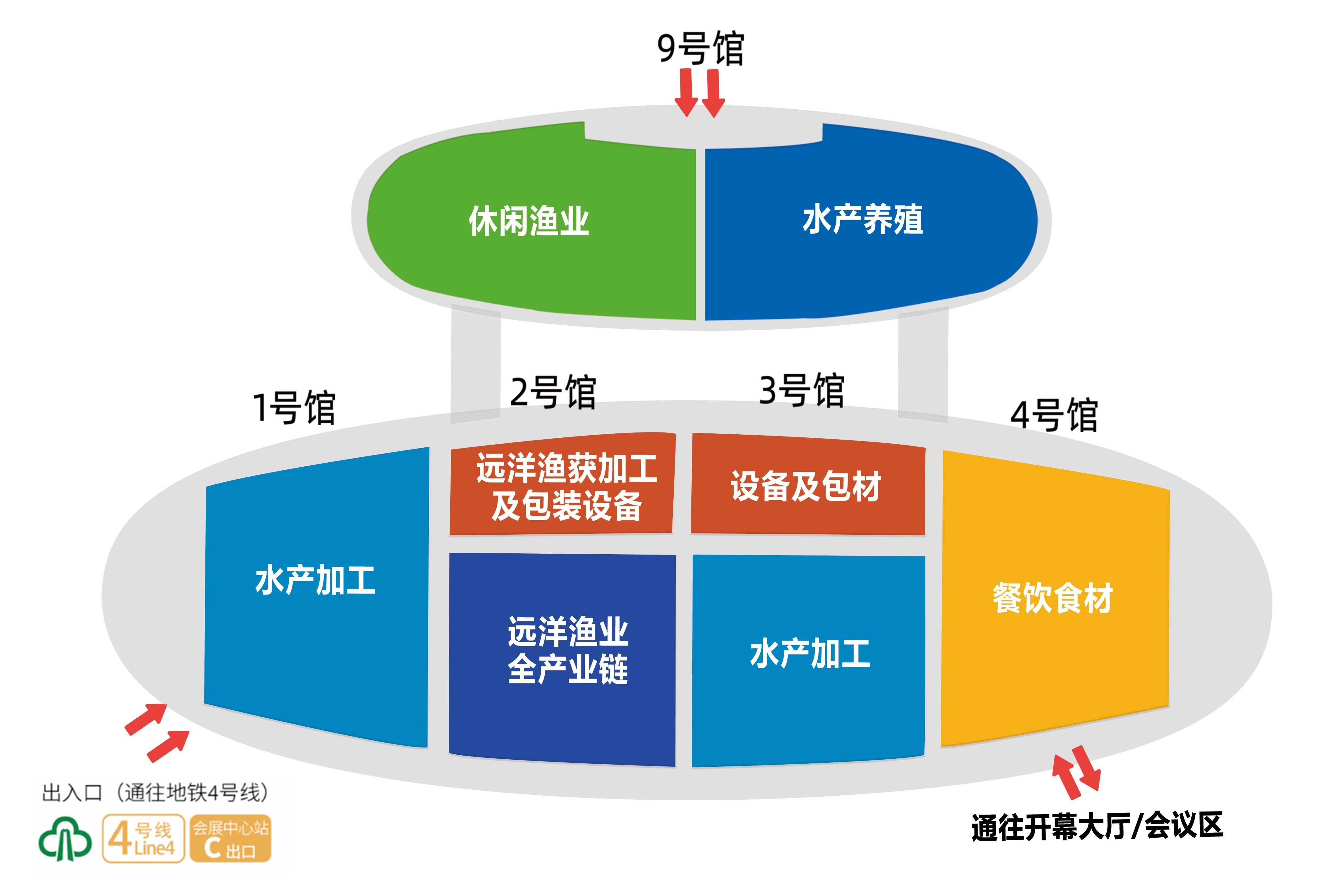 中国（福州）国际渔业博览会展馆分布图