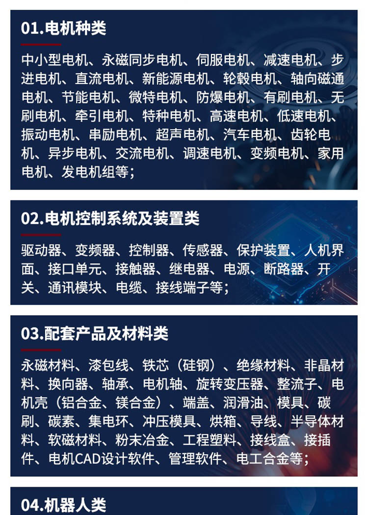 宁波电机展展品范围图