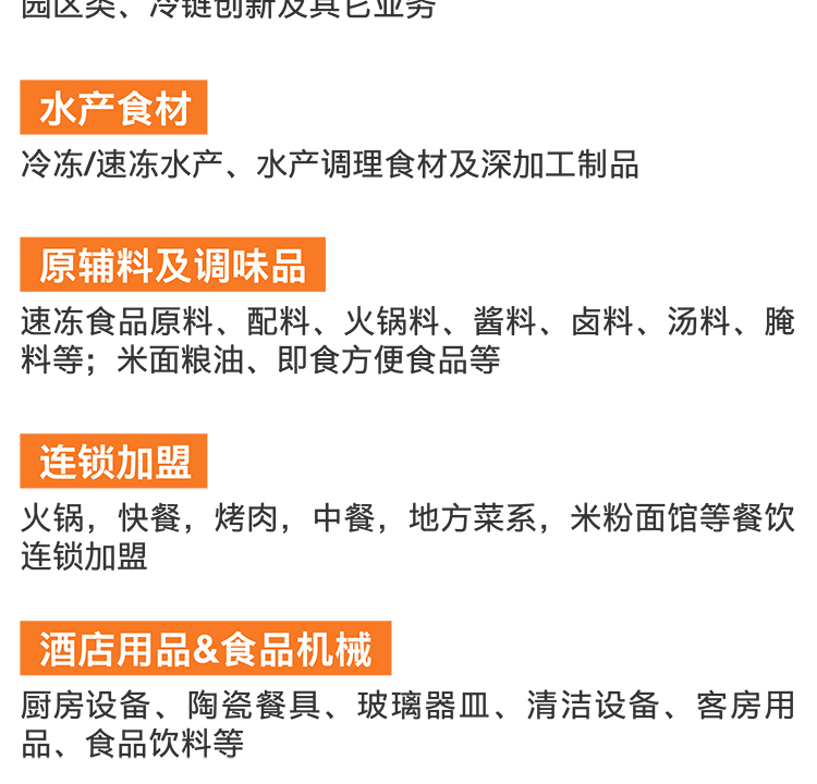 中国渝菜食材电商节展品范围图