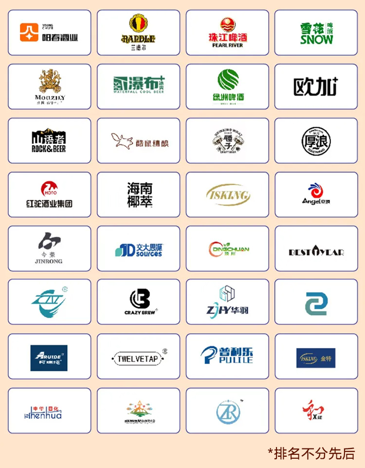 广州精酿啤酒及设备展​知名展商图