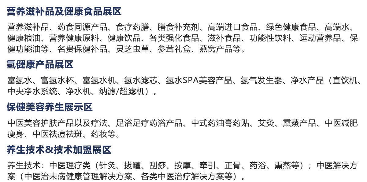 2025中国（青岛）国际大健康产业博览会暨中医养生博览会展品范围图