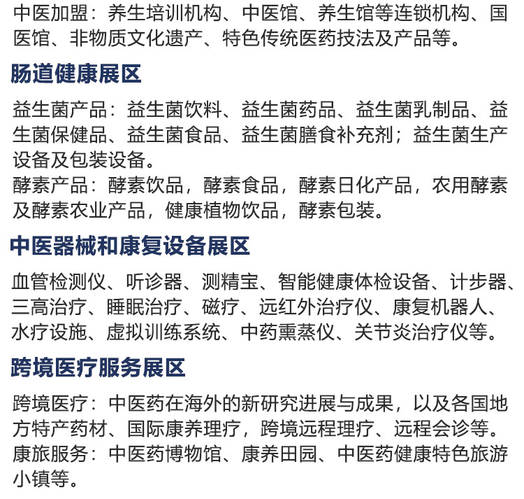 2025中国（青岛）国际大健康产业博览会暨中医养生博览会展品范围图