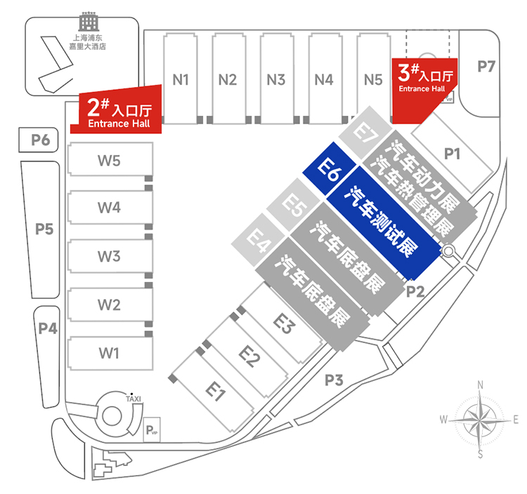 上海汽车测试技术展展馆分布图