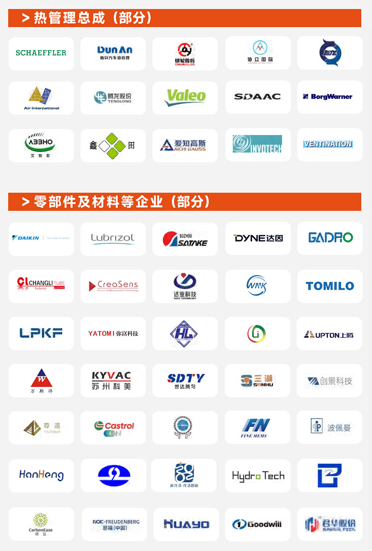 上海汽车热管理技术展知名展商图
