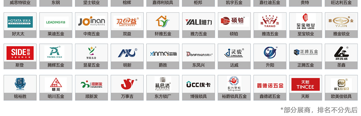 温州五金锁具展知名展商图