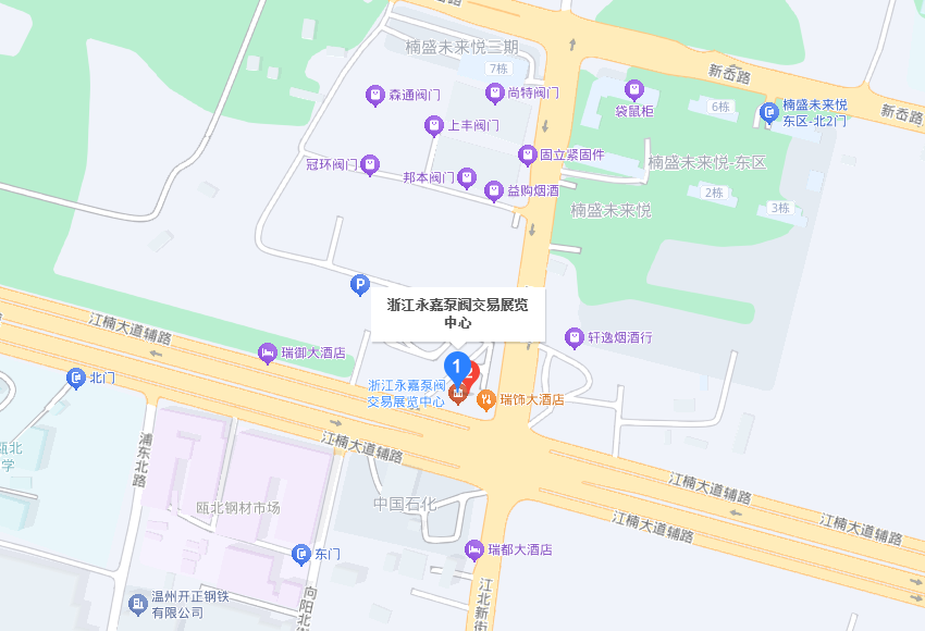温州国际泵阀展展馆地图