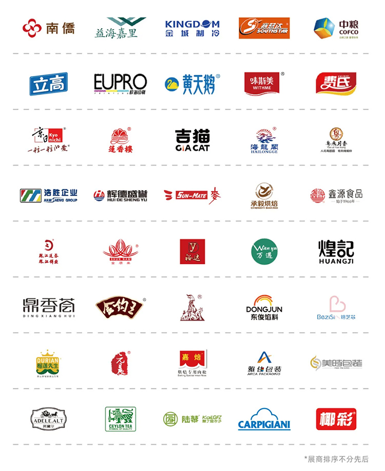 2025第二十八届中国烘焙展览会知名展商图