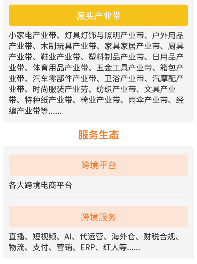 杭州出口跨境电商展展品范围图