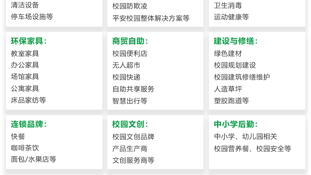 广州教育后勤展展品范围图