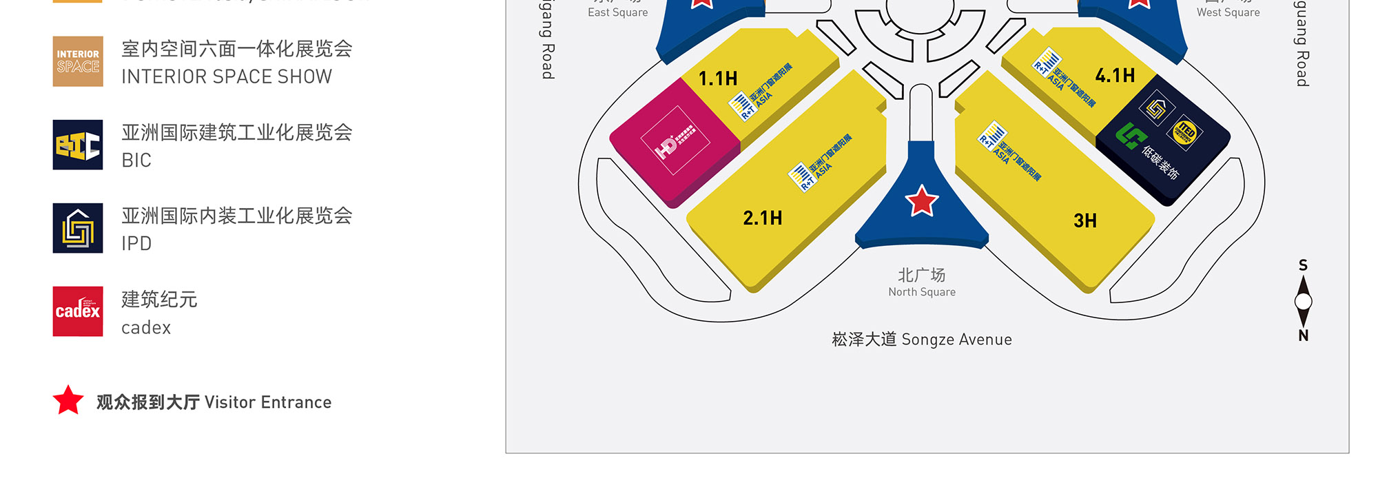 亚洲门窗遮阳展展馆分布图