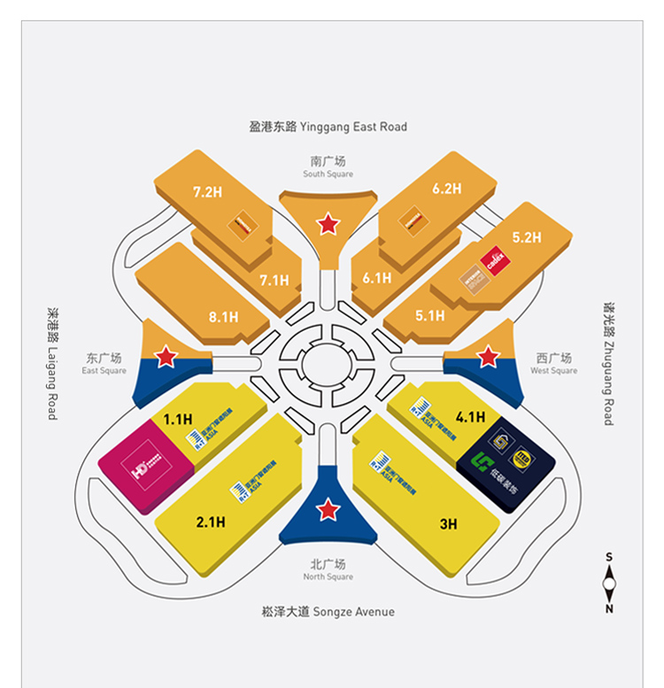 亚洲门窗遮阳展展馆分布图
