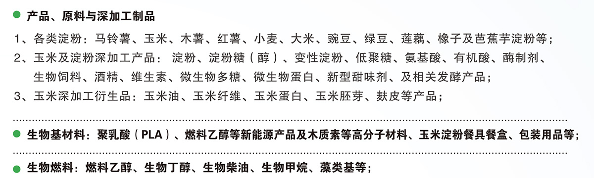 济南淀粉展展品范围图