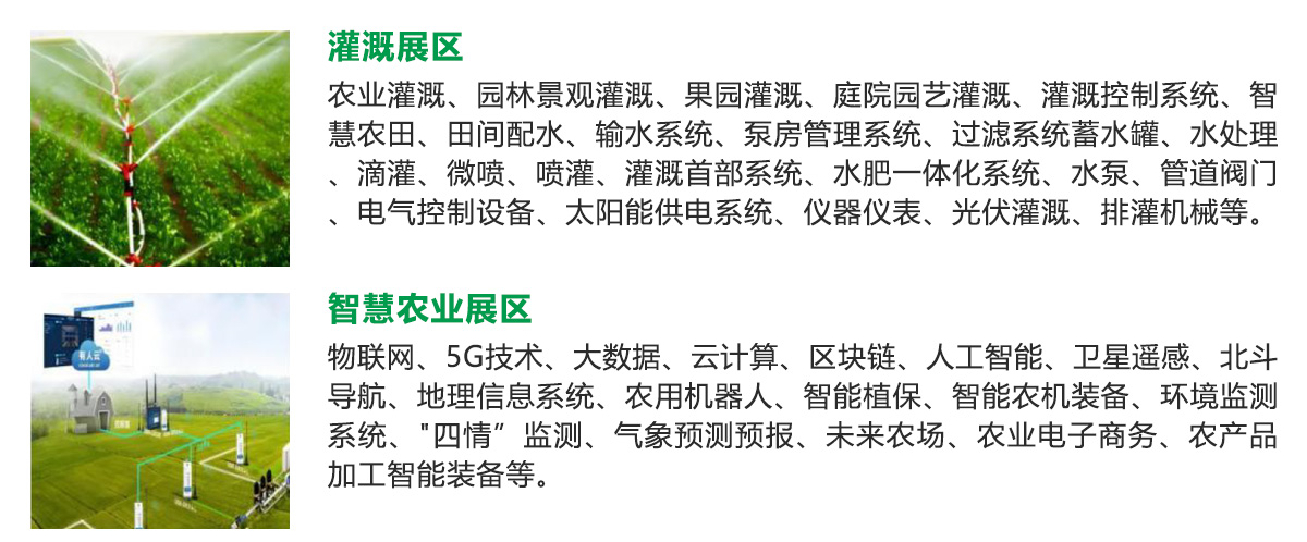 阜阳灌溉展展品范围图