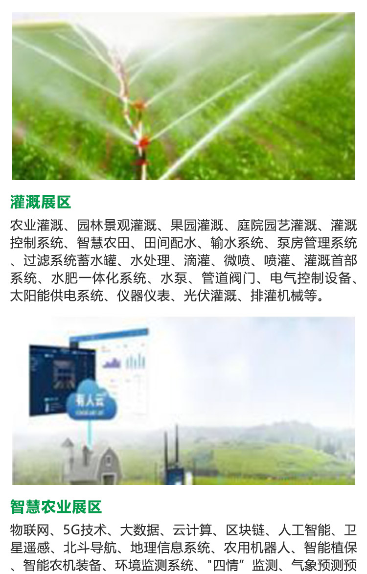 阜阳灌溉展展品范围图