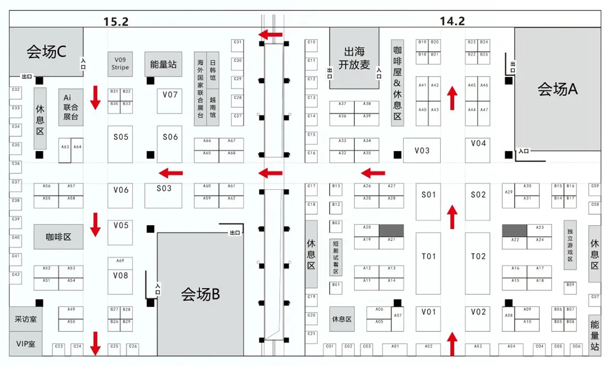 全球产品与增长展会展馆分布图