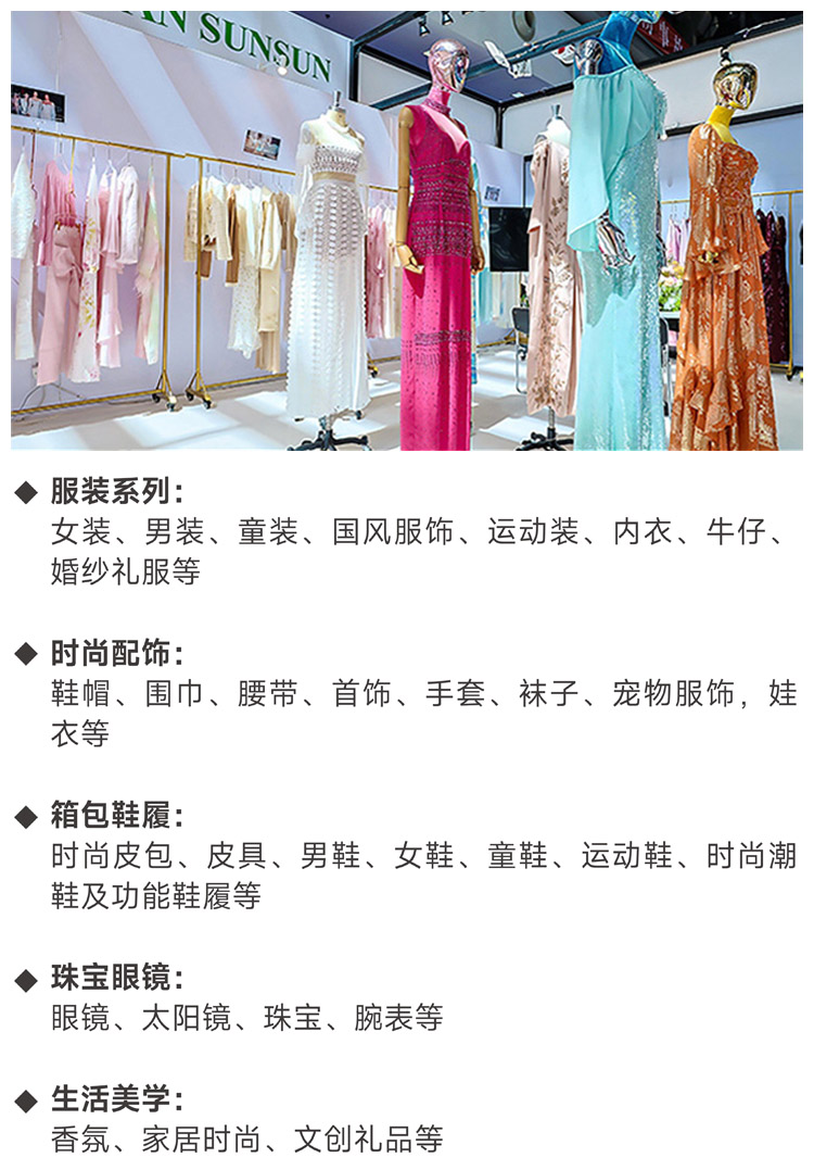 大湾区服装及时尚生活展展品范围图