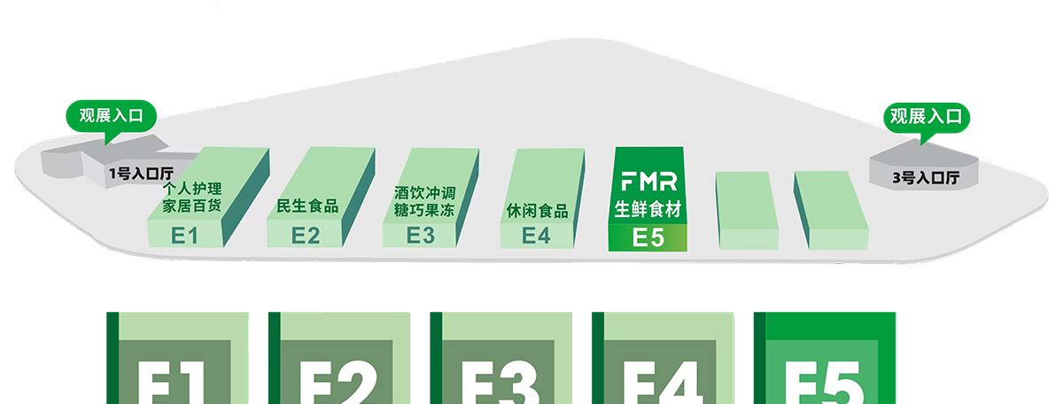 上海零售生鲜食材展展馆分布图