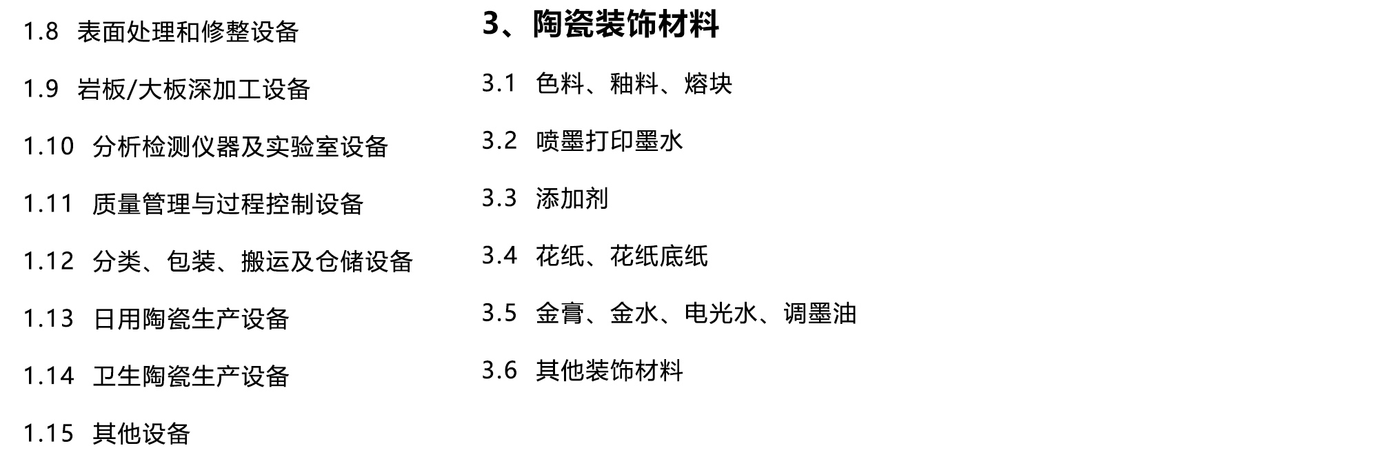 广州陶瓷工业展展品范围图