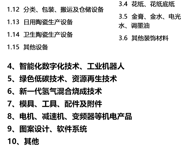 广州陶瓷工业展展品范围图
