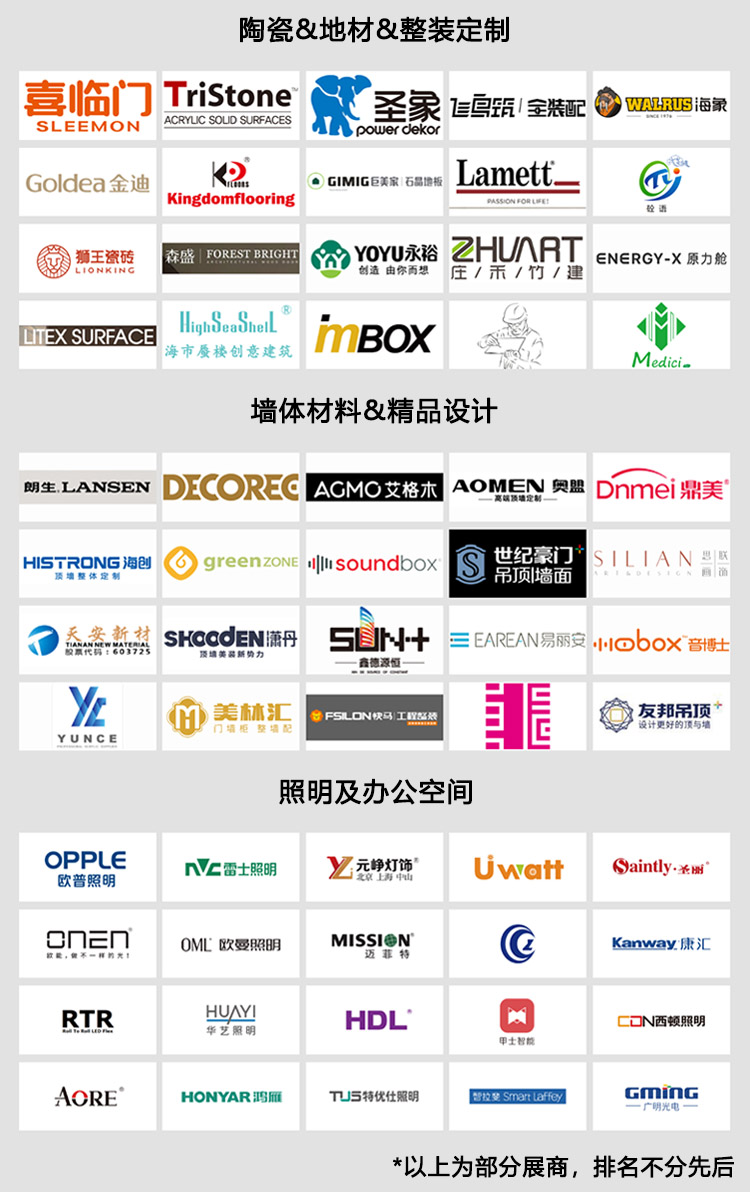 上海酒店设计展&酒店用品展知名展商图