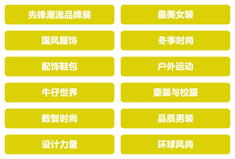 中国国际服装服饰博览会展品范围图