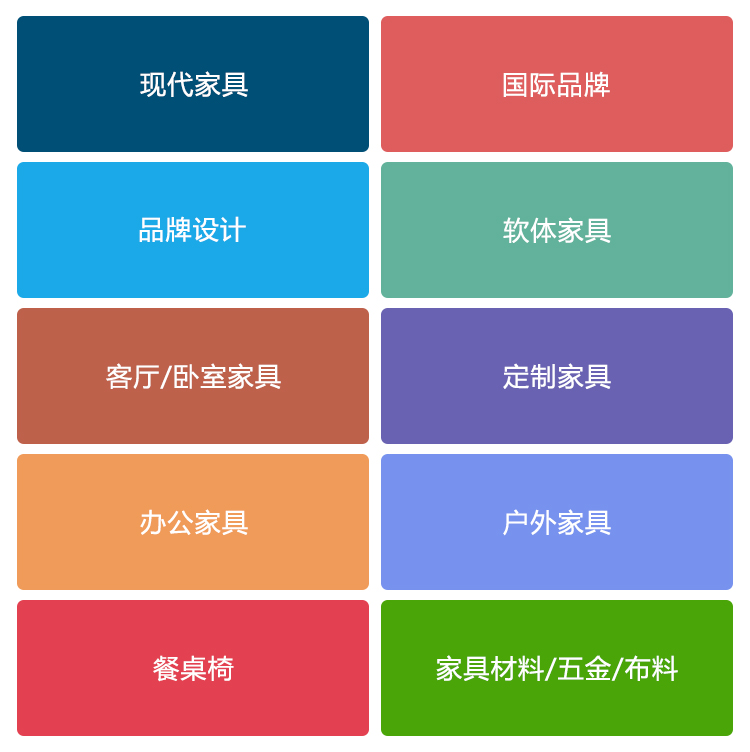 2025第30届中国国际家具展览会展品范围图