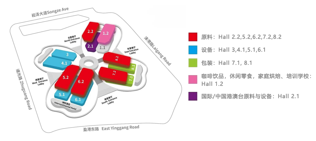 上海国际烘焙展展馆分布图
