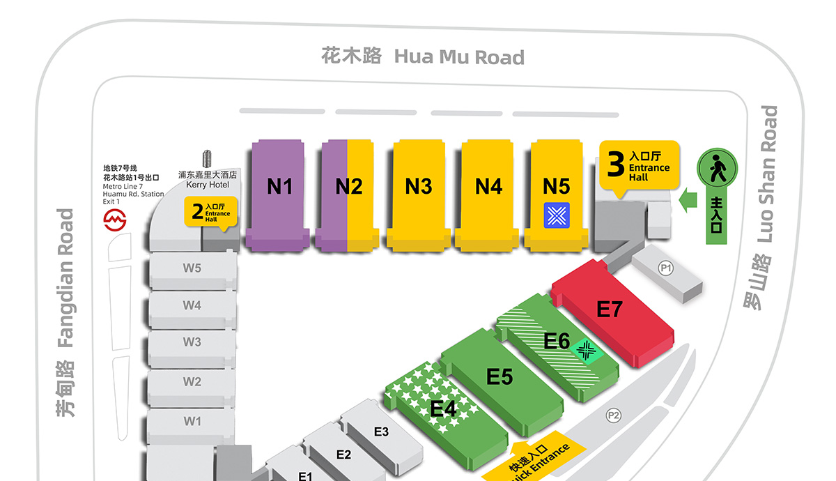 上海光博会展馆分布图