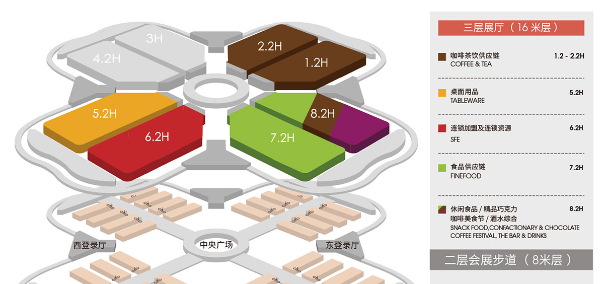 上海酒店餐饮展展馆分布图