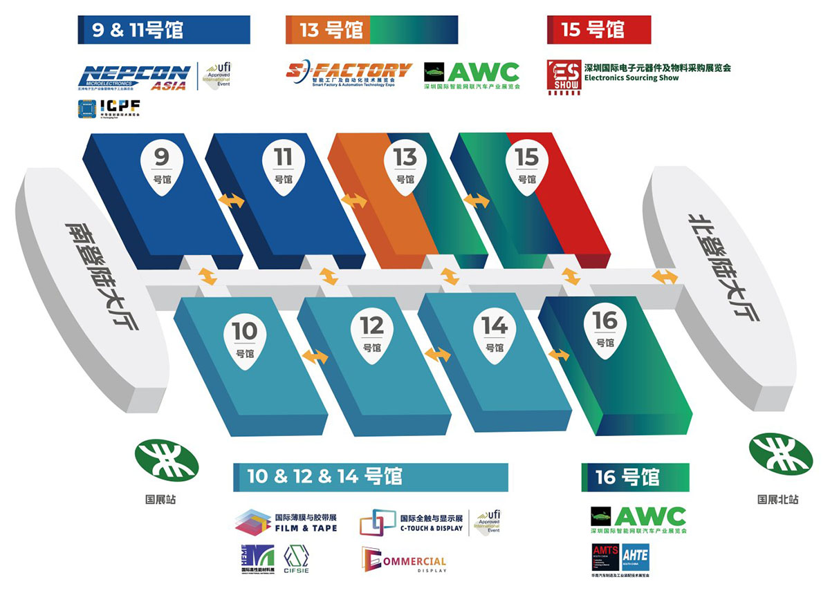 深圳国际全触与显示展馆分布图