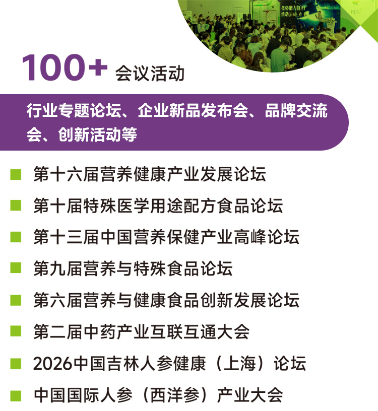 上海健康营养展同期活动图