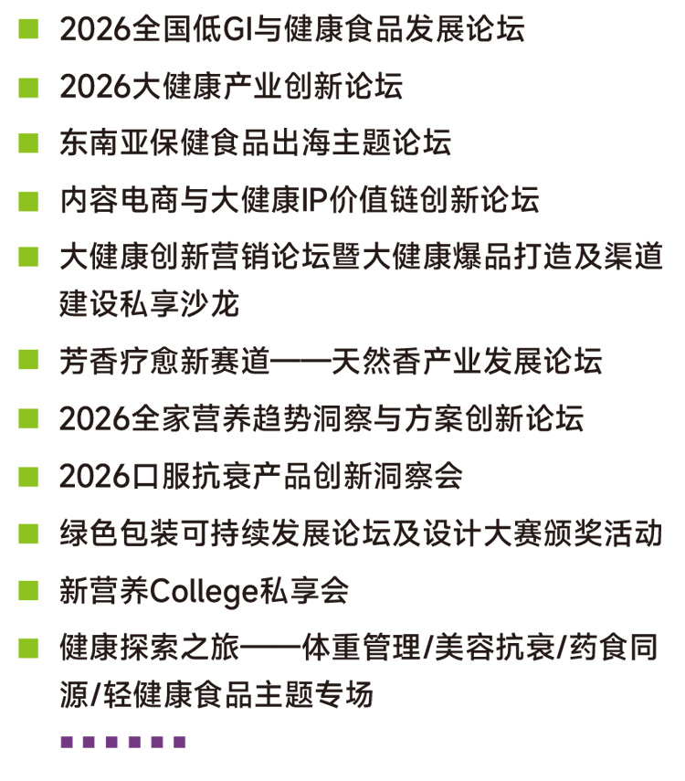 上海健康营养展同期活动图