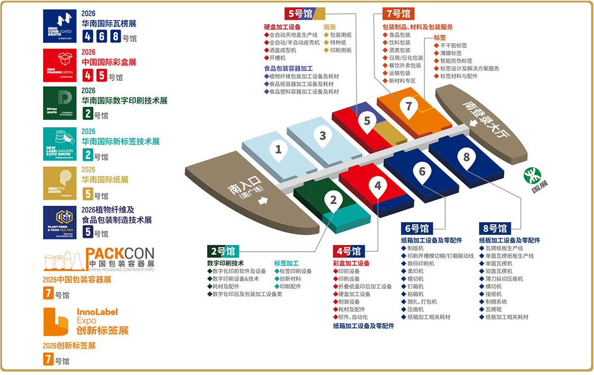 华南国际纸展展馆分布图